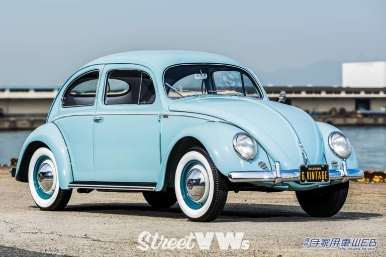 タイプワン|1955年~1957年式|後期型オーバル(ヨーロッパ仕様)|フロント|空冷VWビートル 外見の変遷<前編1938〜1964>