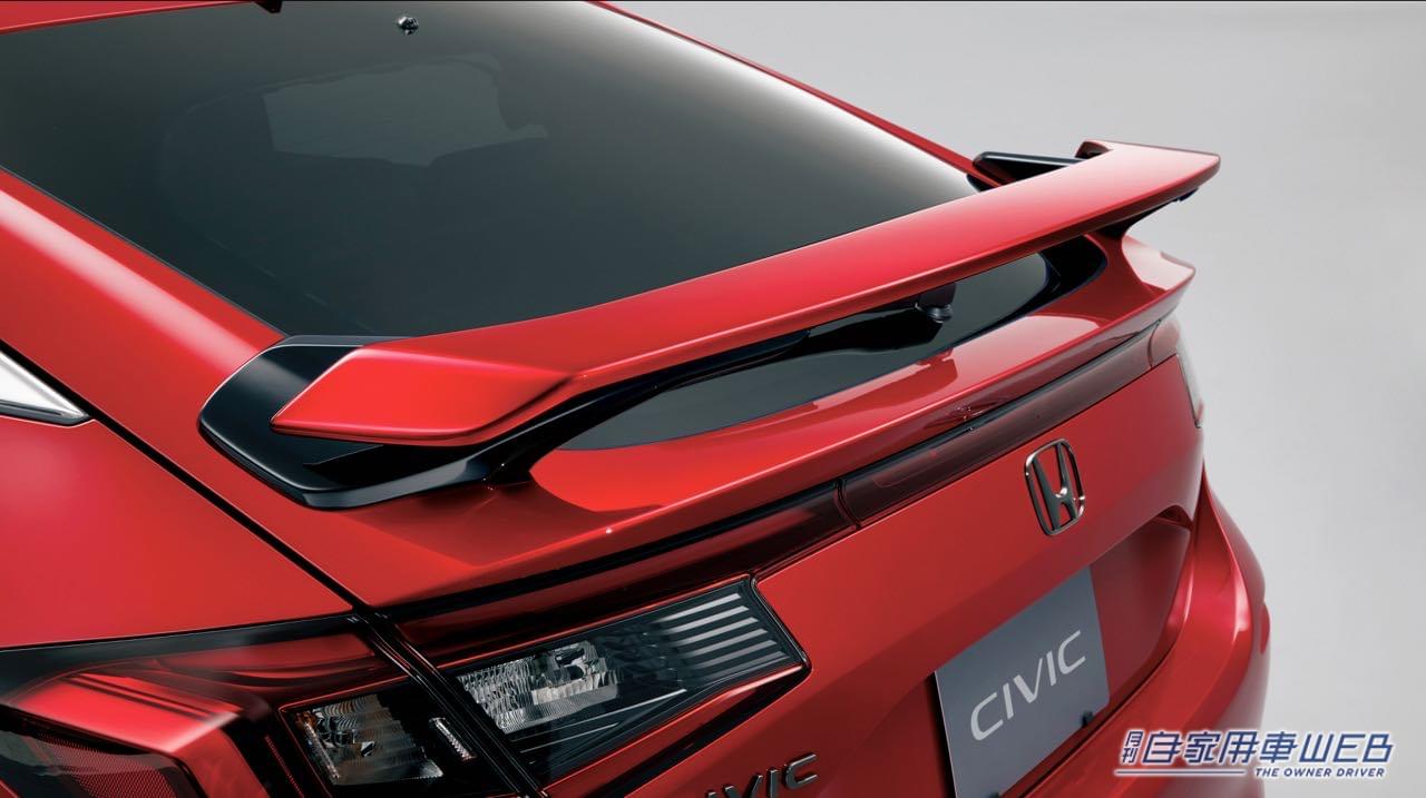 |ホンダアクセス純正アクセサリーが新型「シビックe:HEV」に対応。シビックの人気アクセサリー1位はテールゲートスポイラー