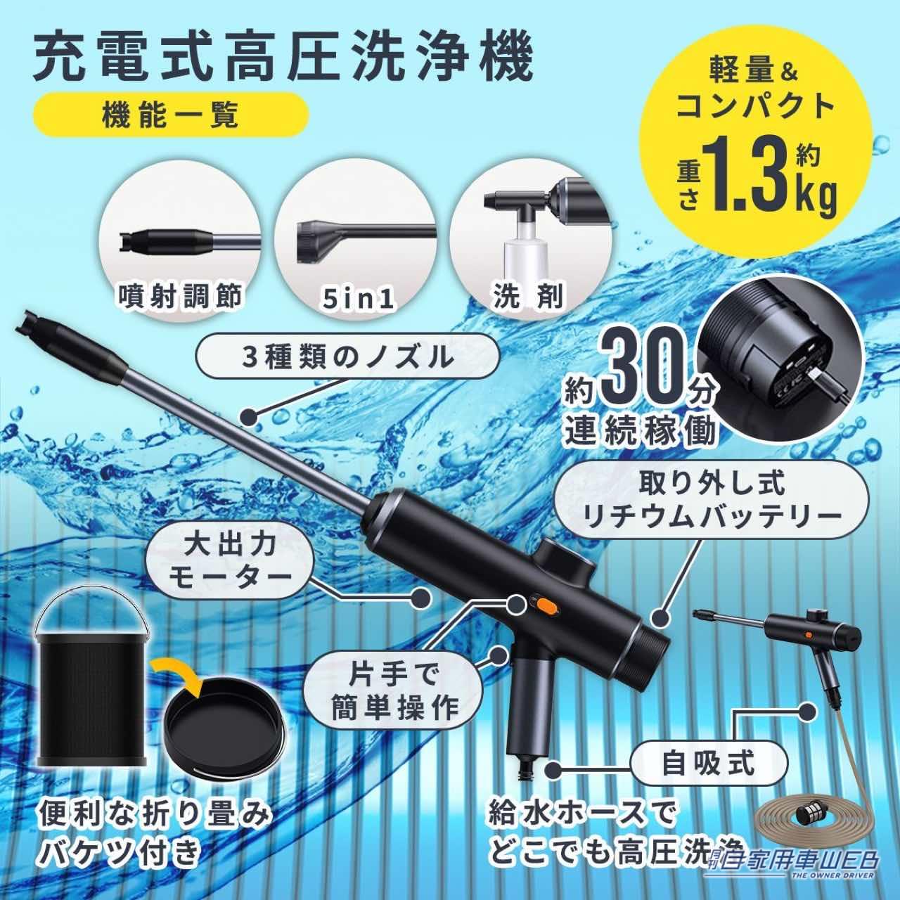 予約販売品 ⚡️人気商品⚡️高圧洗浄機 強力噴射 コードレス 充電式