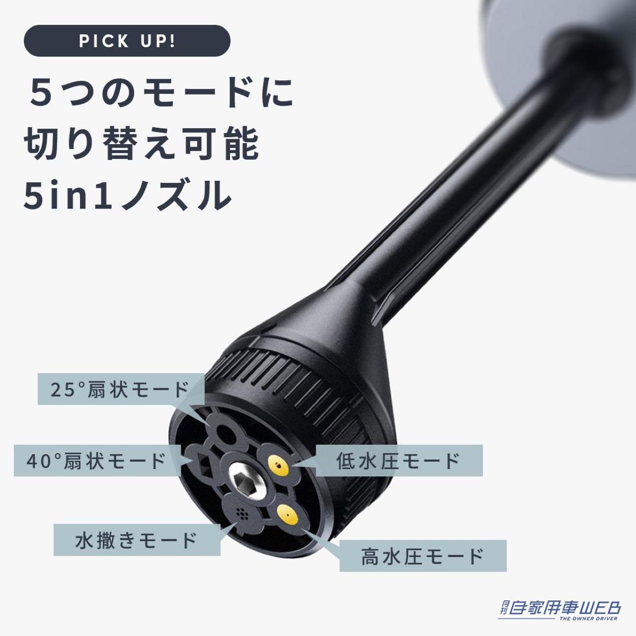 |USB充電できるコードレス高圧洗浄機! 折りたたみ式バケツ付属で、外出先でも便利に使える!