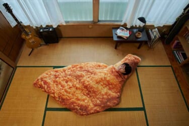ドライブ中、お腹が空いたらモスチキン!車中泊のお供にしたい「巨大モスチキン寝袋」が当たるかも!