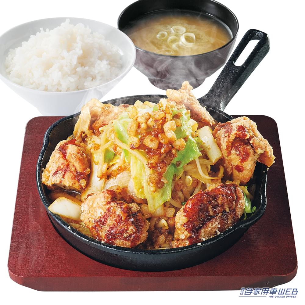 |デカ盛りファン必食!  からあげ&濃厚背脂という背徳感がたまらない『にんにくからあげ』が、からあげ定食専門店「からやま」に新登場!