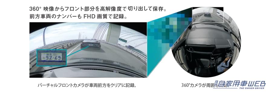 |2つのカメラで360度+前後の記録を可能に!『ダクション 360D DC3600R 』