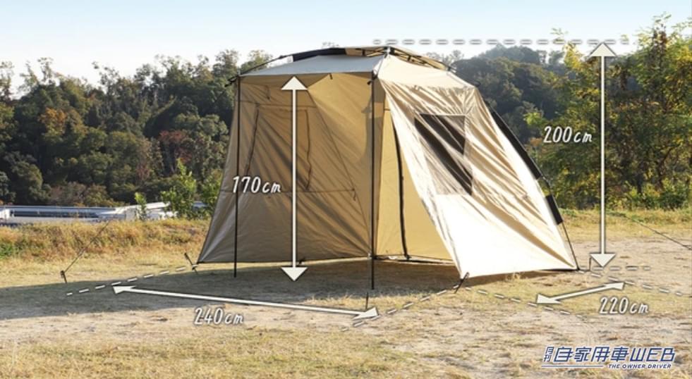 |ワンタッチで設営ラクラクなカーサイドタープ「カラップ+」のクラウドファンディングが、もうすぐ終了!一般販売は3月予定