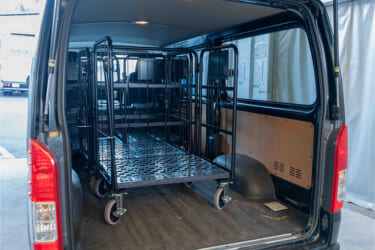 ハイエースやキャラバンに積めるカゴ台車『天使のカゴ台車 ブラック』が超便利!