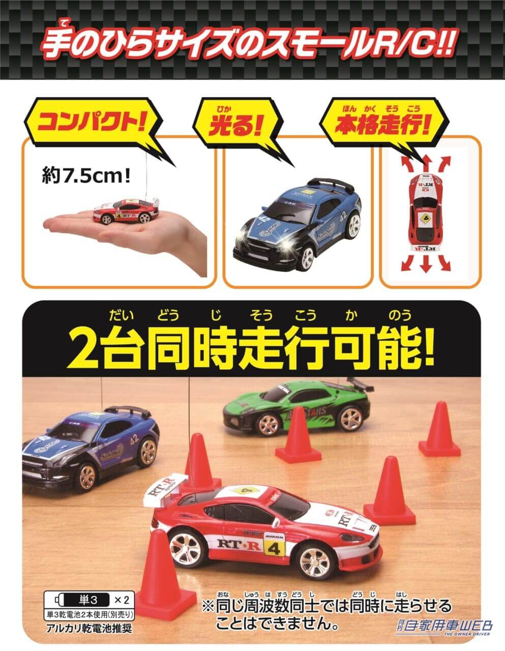 |大人もハマる!手のひらサイズのラジコン!「ミニカーR/C レーシングシリーズ(全6種)」が発売