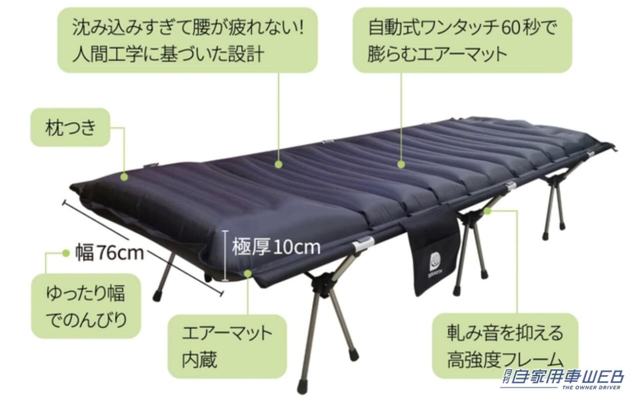 |60秒で無重力の寝心地!ふかふかエアーマットコット「Gussuri」は、まるでベッド!