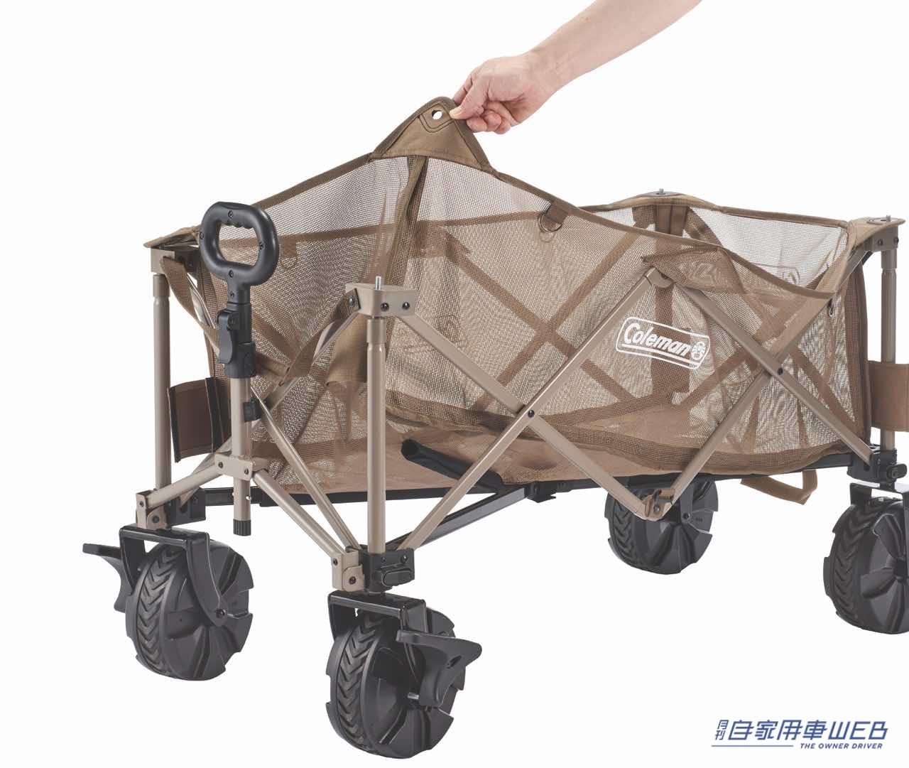 |コールマンのアウトドアワゴンが超進化!タイヤが外れて車にそのまま積める!キャンプがもっと快適に。