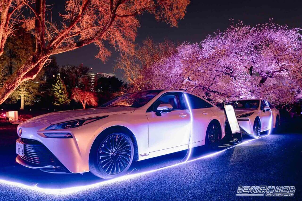 |トヨタ「MIRAI」が夜桜を彩る『NAKED桜の新宿御苑2023』