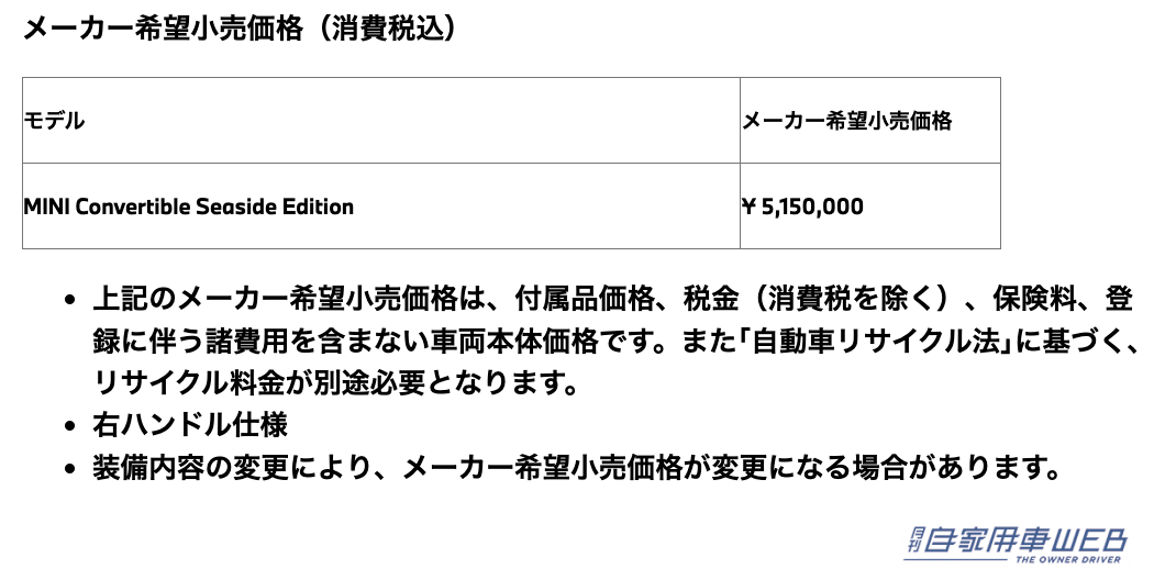 |カリビアン・アクアのボディがオシャレ!MINIコンバーチブル生誕30周年記念の限定車がデビュー