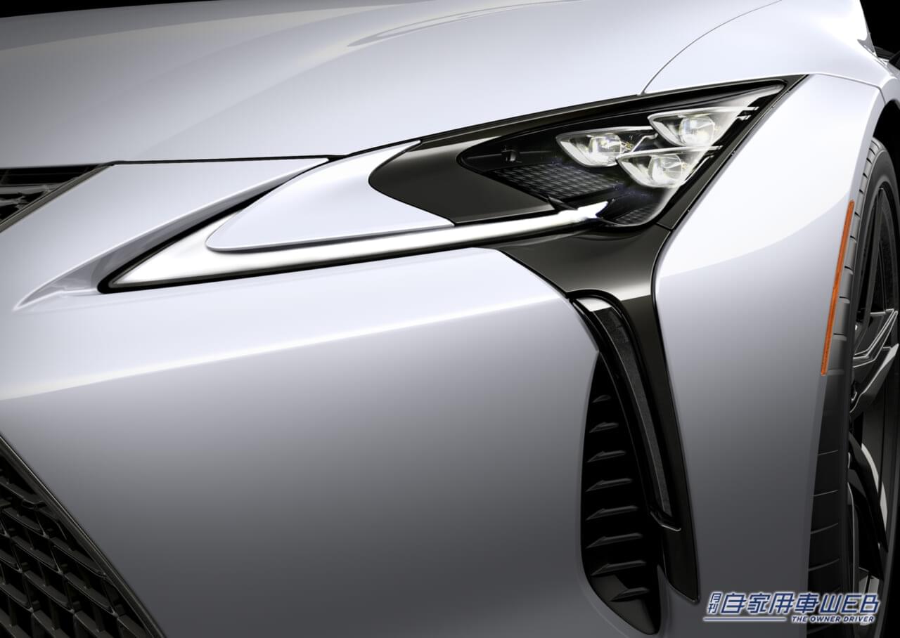 |欧州レクサスがフラッグシップ最新型「LC」を発表。レースシーンからフィードバックされたカナード一体バンパーを世界初装着
