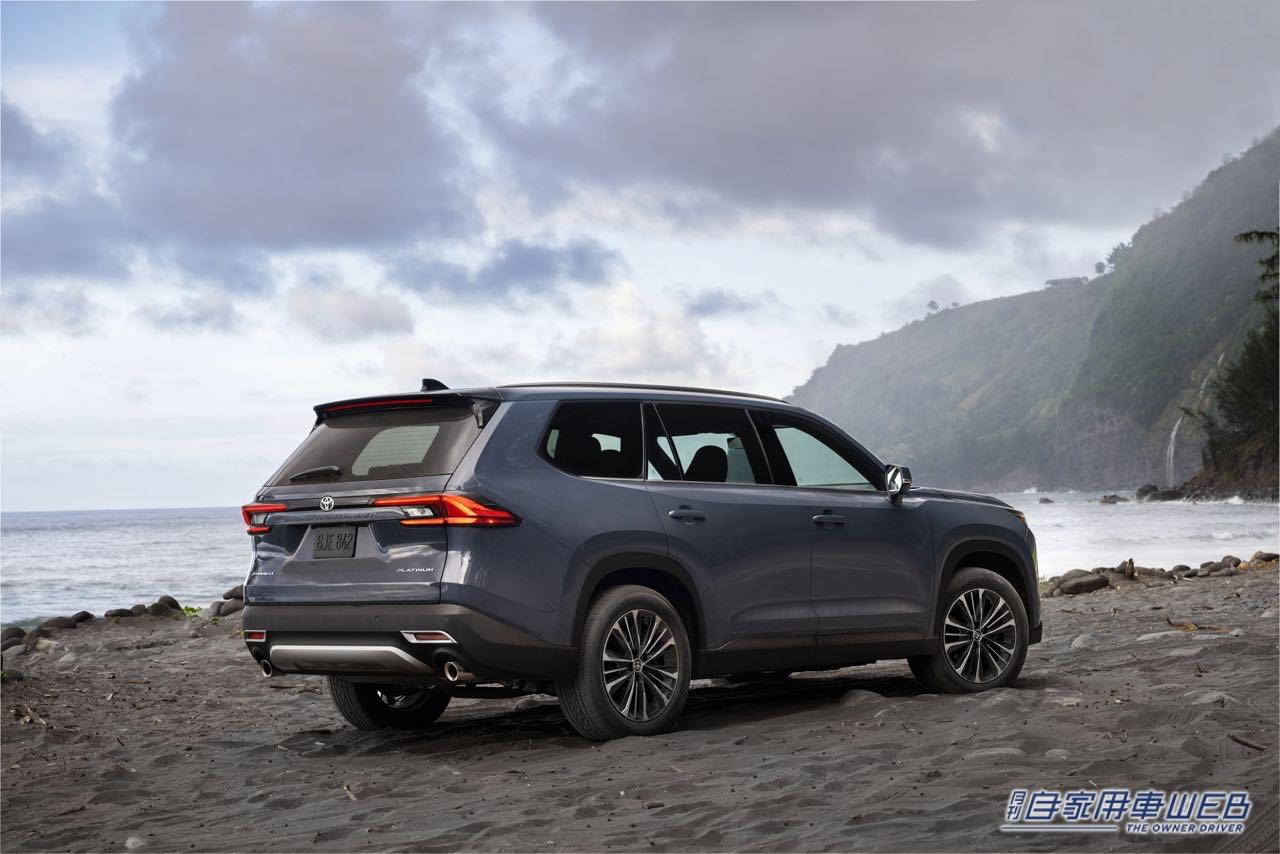 |米国トヨタの新型3列シートSUV「グランドハイランダー」。2023年夏に発売開始。602万円から