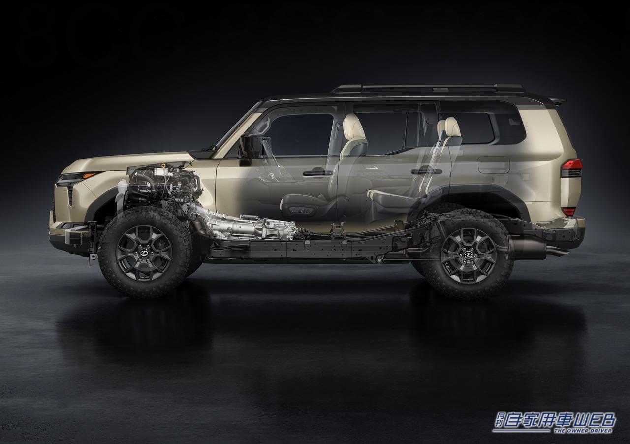 |次期「ランドクルーザープラド」も採用か!? レクサス新型「GX」の鍛え上げられたボディオンフレーム