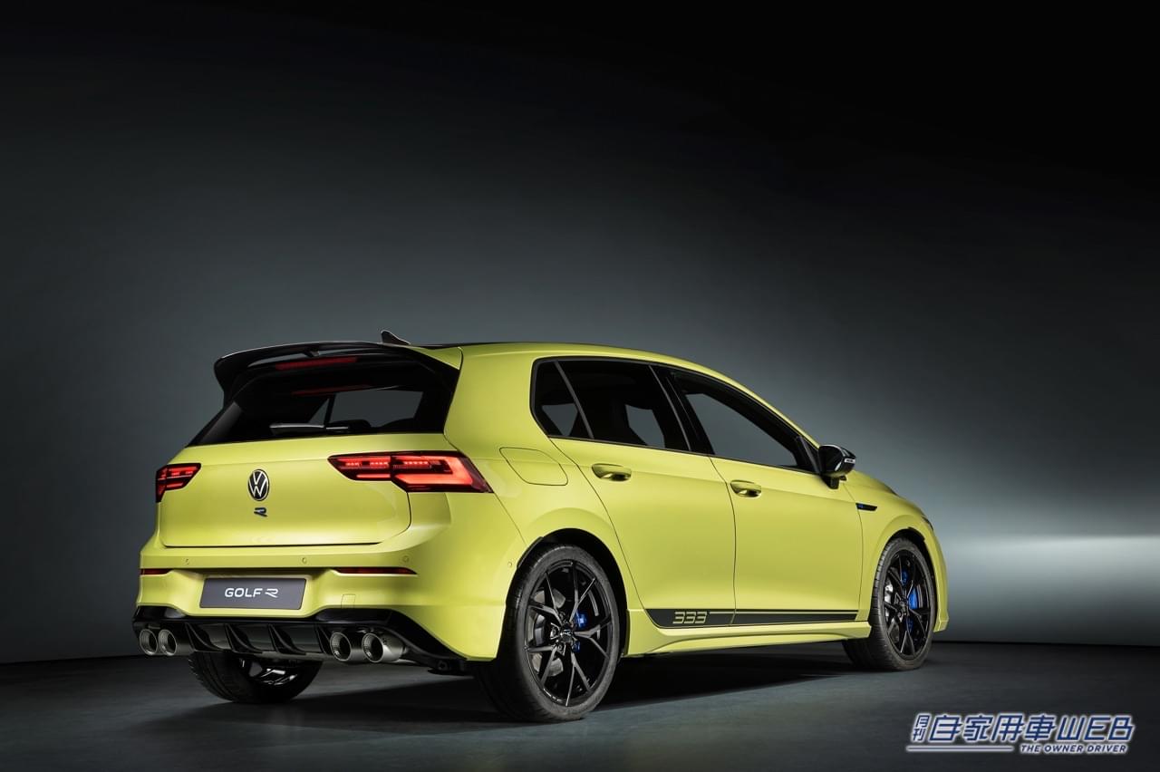 |333台限定1000万円超えのVW「ゴルフR」欧州発表。エンジンパワーも333馬力でライムイエローをまとう