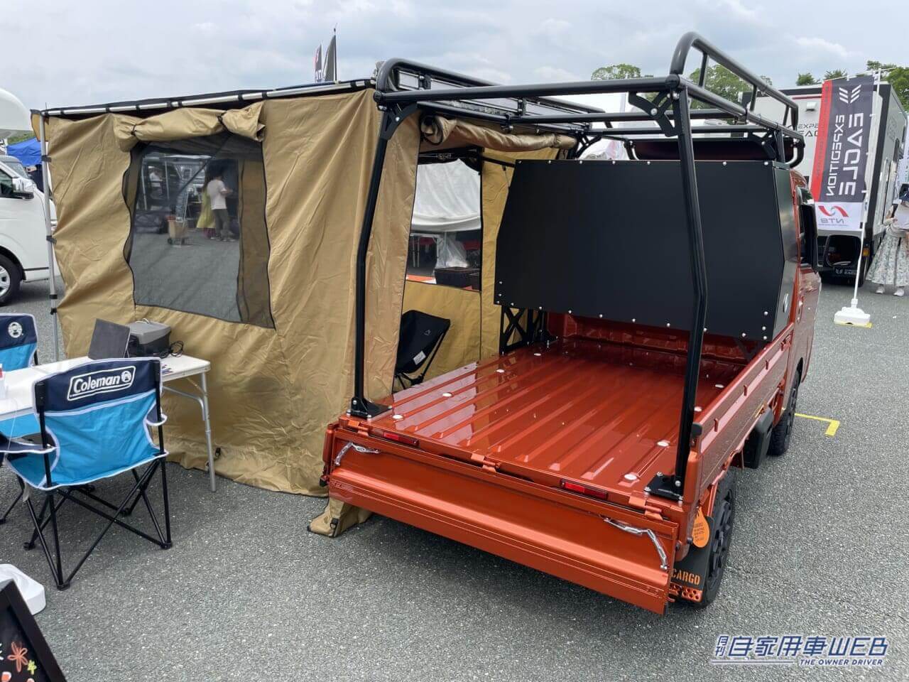 |アウトドア特化の軽トラ! サイドテントを展開すればベースキャンプに早変わり