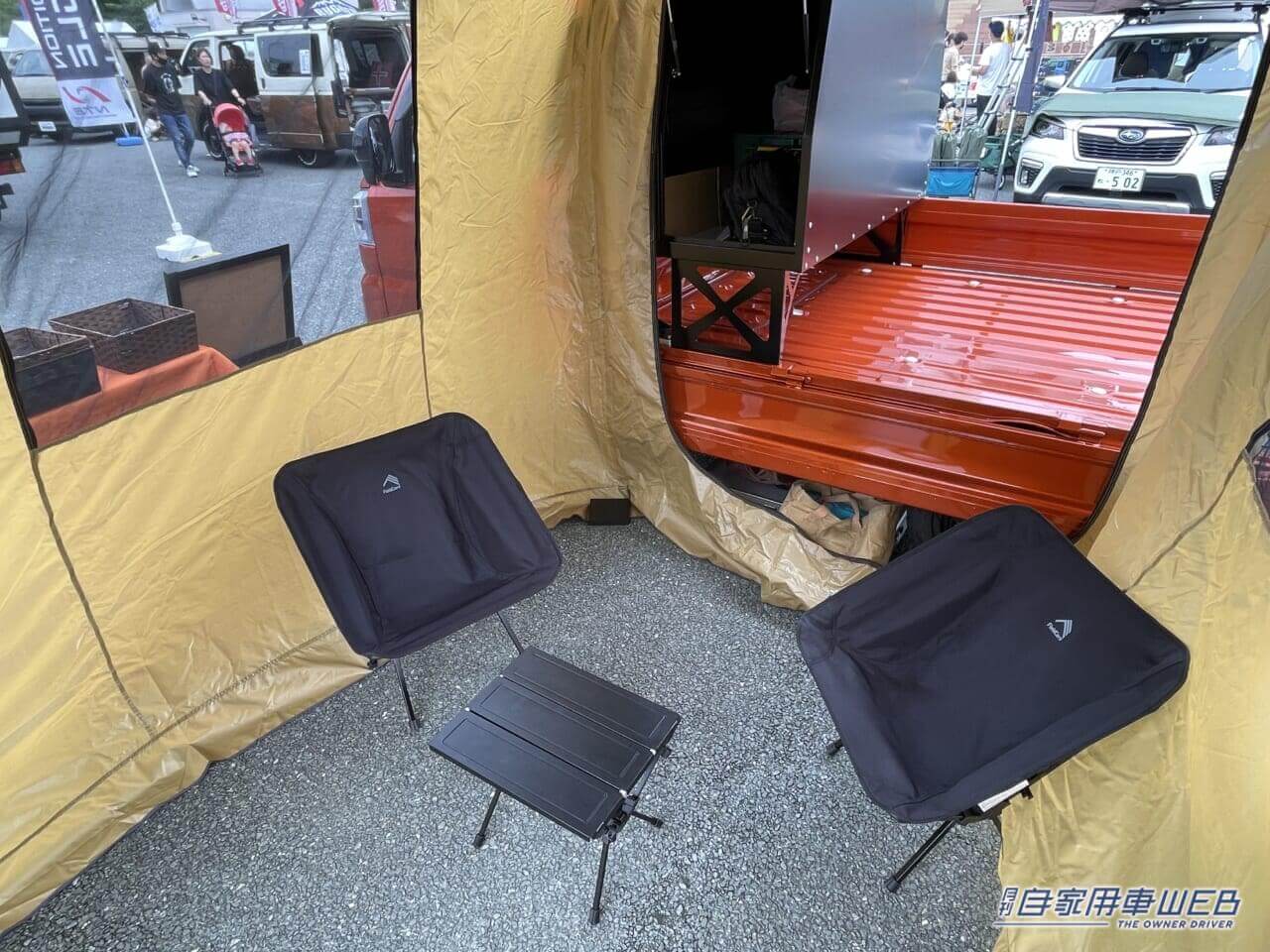 |アウトドア特化の軽トラ! サイドテントを展開すればベースキャンプに早変わり