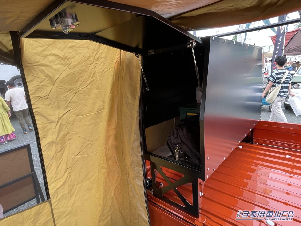 |アウトドア特化の軽トラ! サイドテントを展開すればベースキャンプに早変わり