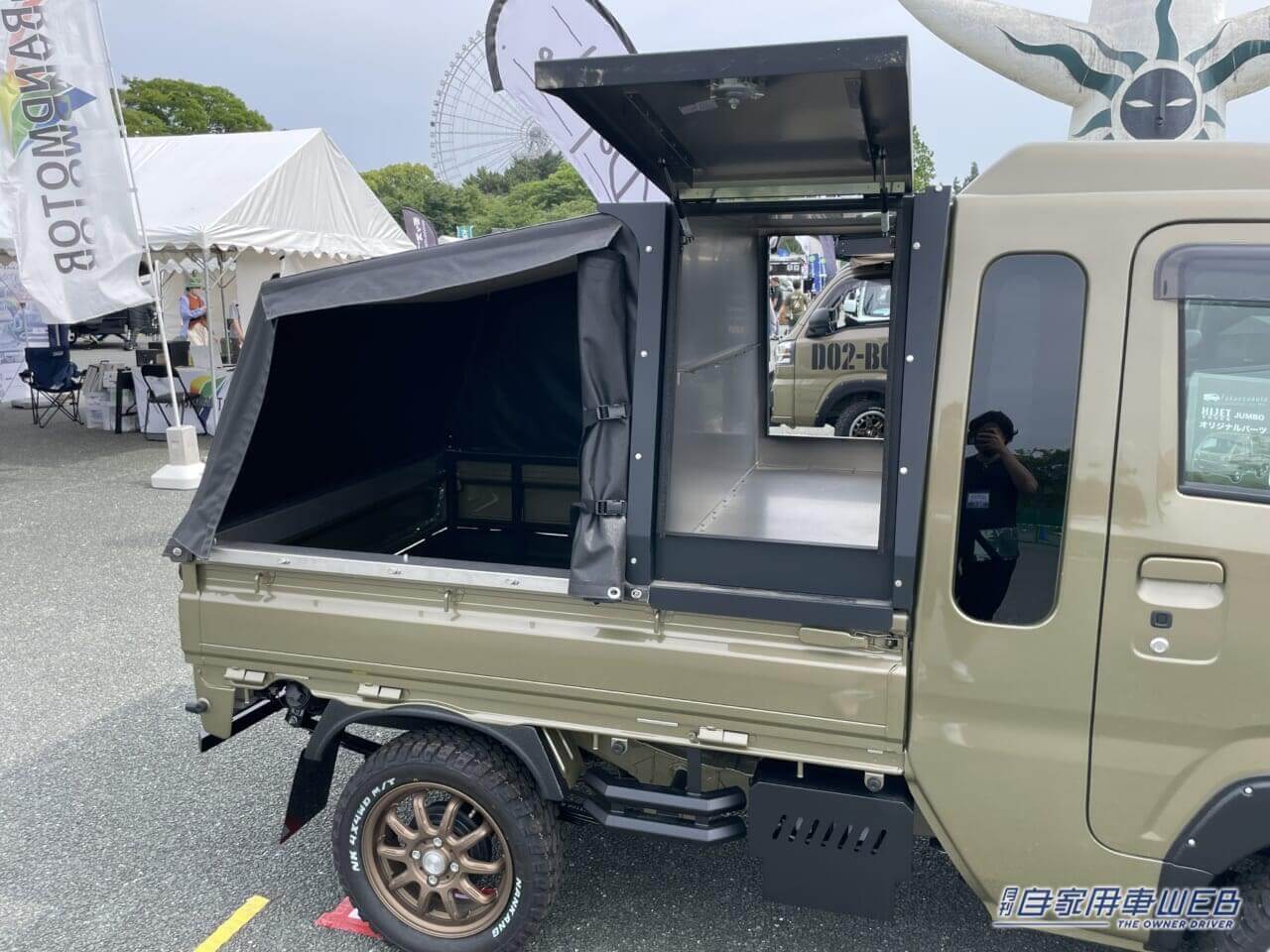 |ミリタリー感抜群のカスタム軽トラ! まるで軍用車のような仕上がりだ