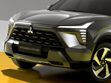 三菱新型コンパクトSUV、個性的な外観デザインを先行公開。インドネシアオートショーで初公開。現地では11月から販売開始！