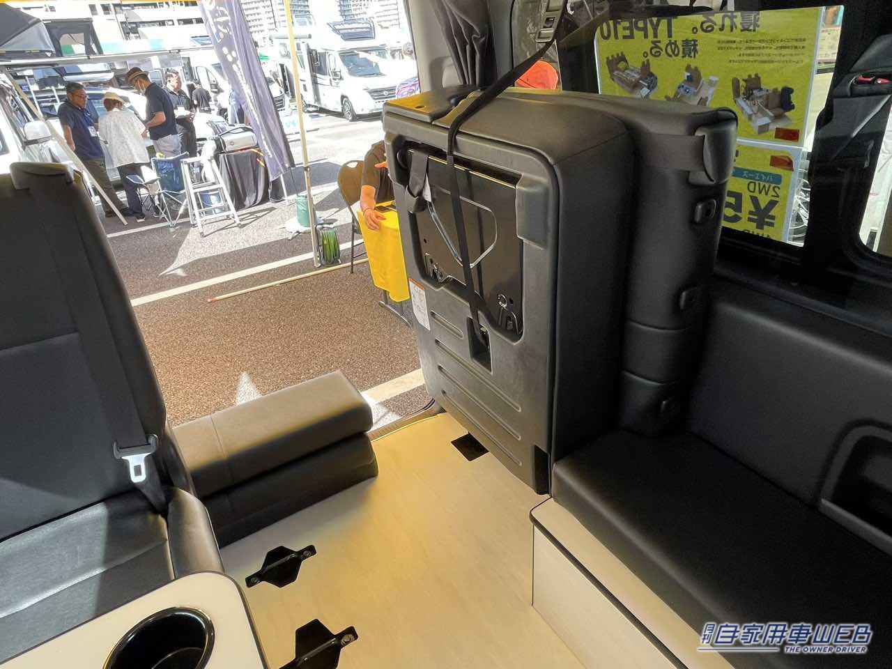 |ウォークスルー構造がめちゃ便利!乗れます、寝れます、積めます。チャイルドシートOK!家族で楽しむキャンピングカー。