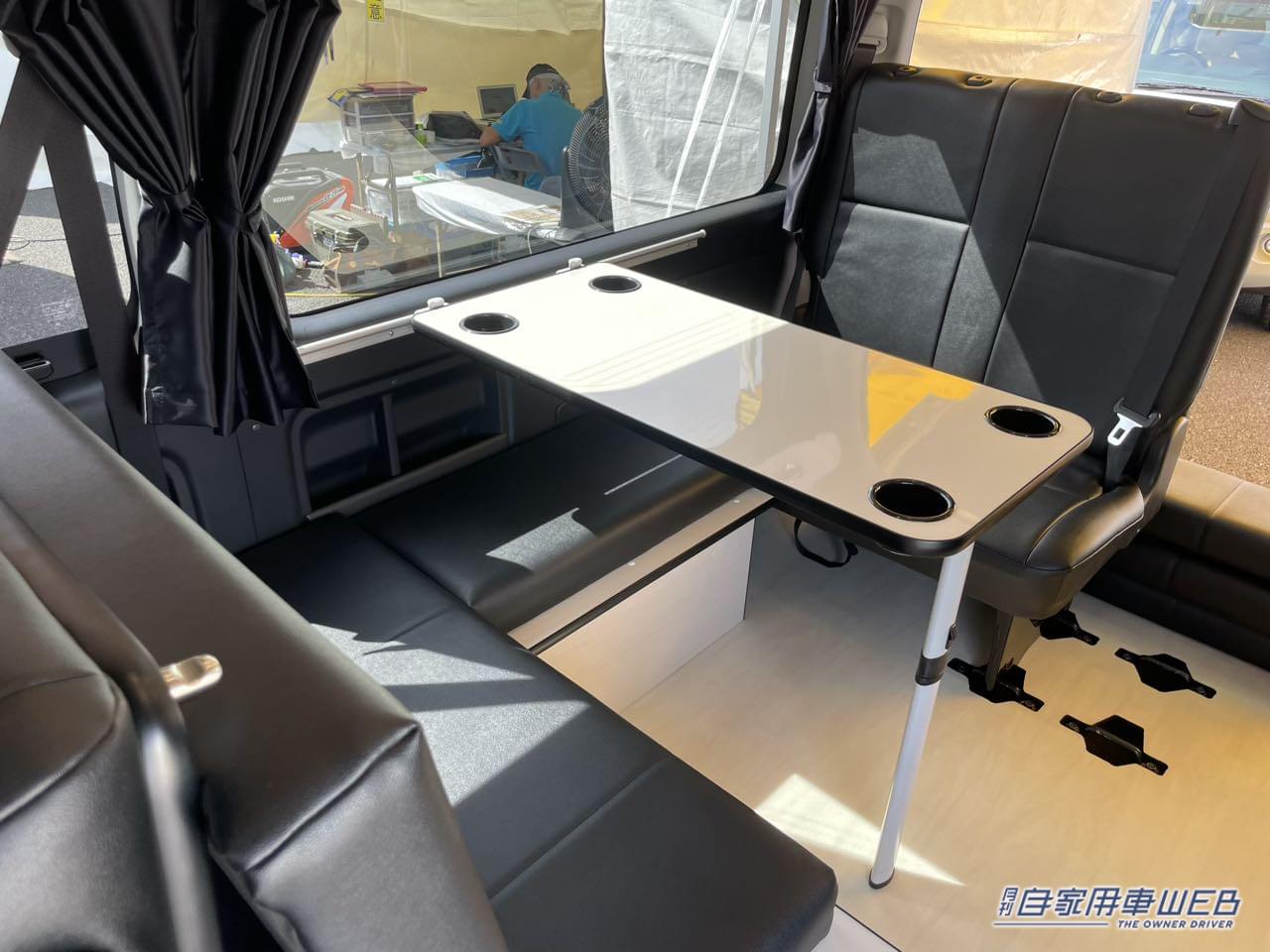 |ウォークスルー構造がめちゃ便利!乗れます、寝れます、積めます。チャイルドシートOK!家族で楽しむキャンピングカー。