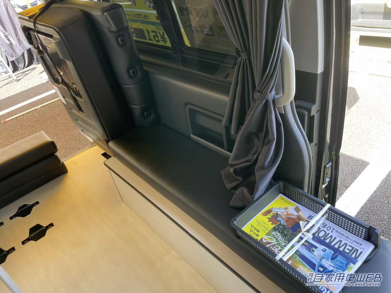 |ウォークスルー構造がめちゃ便利!乗れます、寝れます、積めます。チャイルドシートOK!家族で楽しむキャンピングカー。