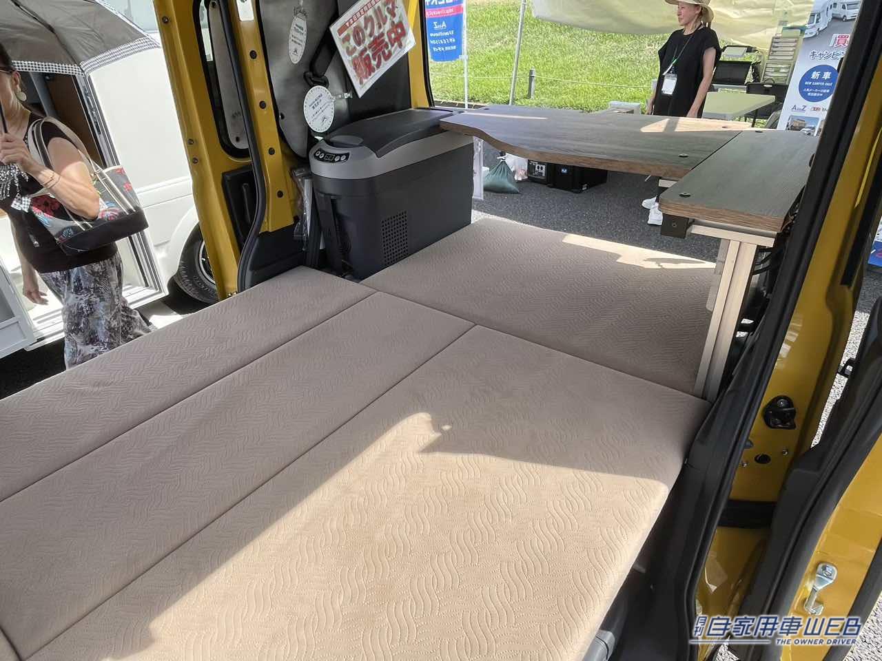 |1列目までフラットに! 広々とした車内が魅力のホンダN-VANがベースの軽キャンパー