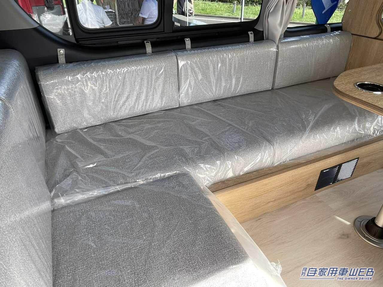 |ボックスシートを広めに確保し、必要装備は後方に! トヨタ ハイエースがベースのキャンパー