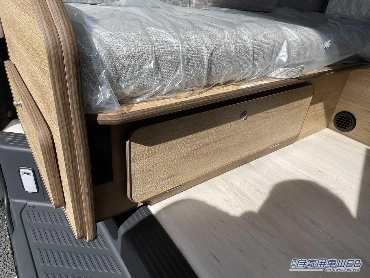 |ボックスシートを広めに確保し、必要装備は後方に! トヨタ ハイエースがベースのキャンパー