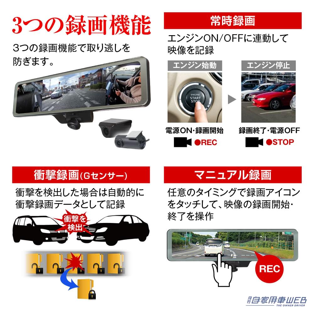 |死角ナシ! デジタルミラー型ドライブレコーダー『MDR-I002AZ/BZ』が新登場!