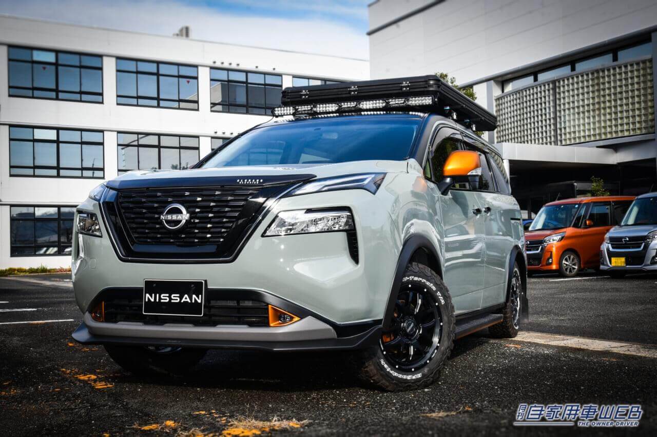 |日産・自動車大学校の学生が制作したカスタマイズカーを出展。エルグランドにエクストレイルの顔面スワップも!【東京オートサロン2024】
