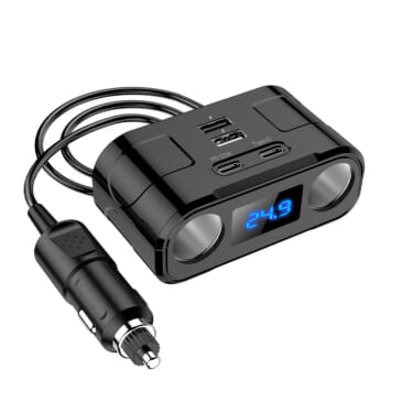 USB-A、Type-C、シガーソケット合計6ポートを増設できて、急速充電にも対応！　MAXWIN『PCA36』が便利