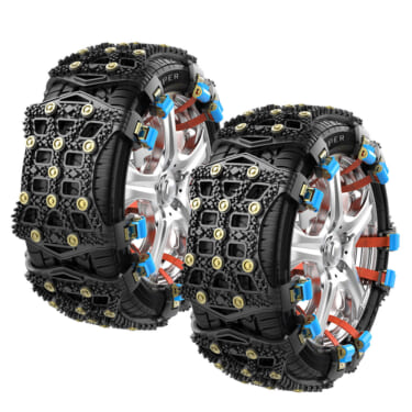 突然の雪や路面凍結でも安心! 取り付け簡単な非金属タイヤチェーンMAXWIN『K-TIR05』