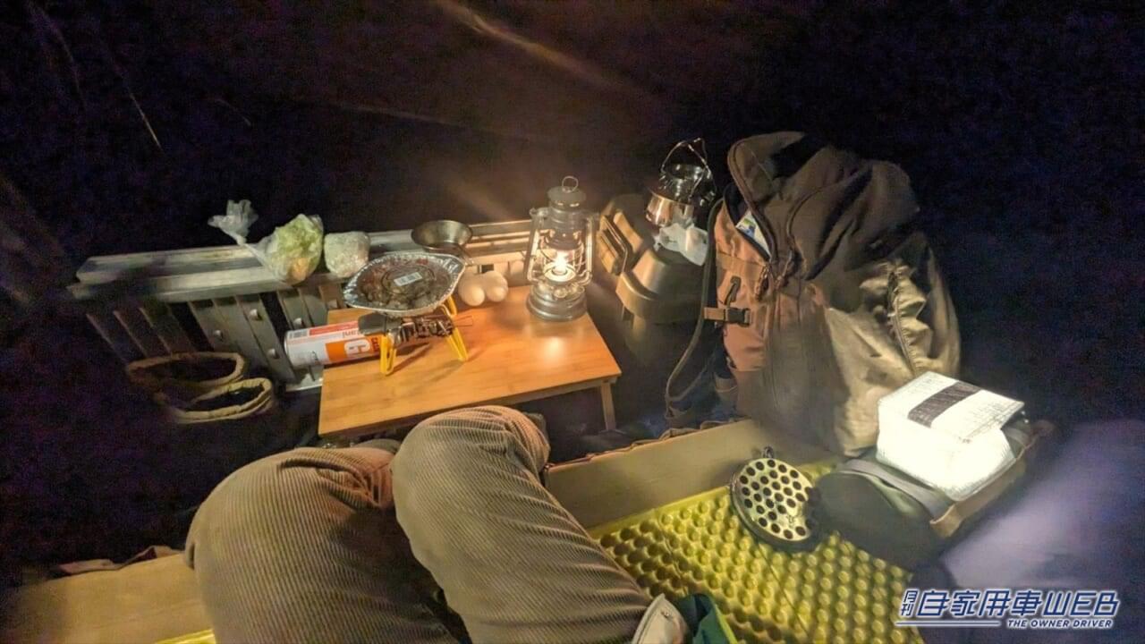 |軽トラックの荷台で車上泊チャレンジ! トラブルもあったけど最高の夜が過ごせました!!