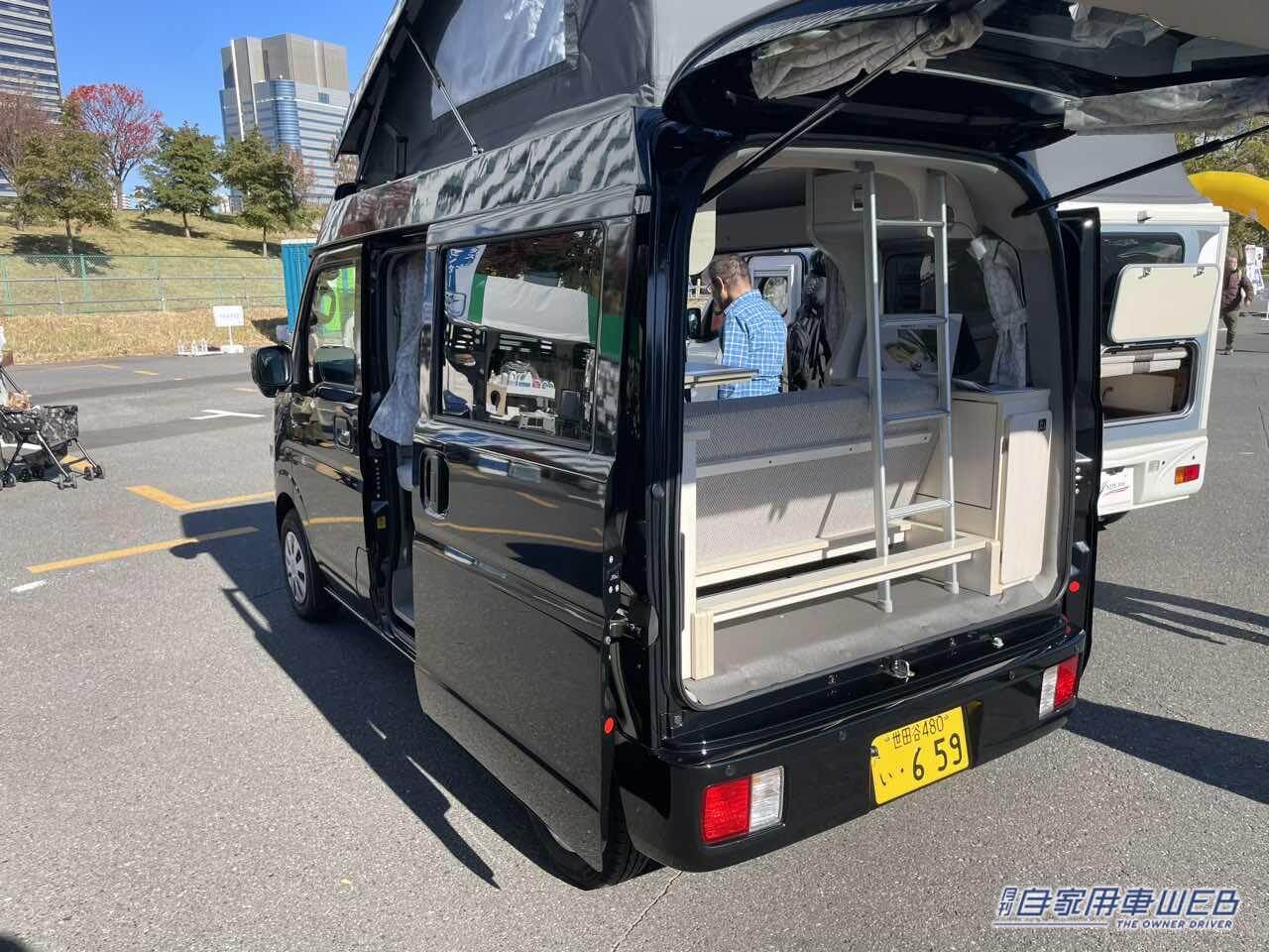 |車内はキレイなワンルーム! ポップアップルーフも備えたスズキ エブリイがベースの軽キャンパー