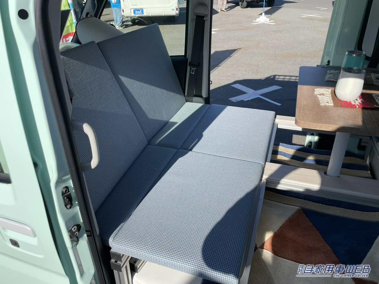 |ミントグリーンのボディが爽やかで印象的! ダイハツ ハイゼットカーゴがベースの軽キャンパー