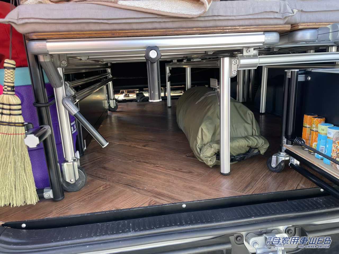 |キャンピングカーのカスタムに超便利! 自在にレイアウトできるアルミフレームを採用したトヨタ ハイエースがベースのキャンパー