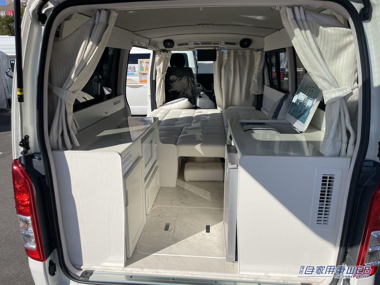 |210センチの広いフラットスペースが自慢! トヨタ ハイエースがベースのキャンパー