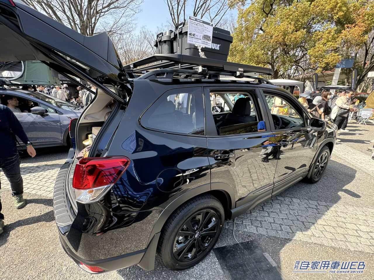 |テントと自転車がルーフに! 荷物だってこんなに積める! アウトドア仕様のフォレスターとレヴォーグ レイバック【アウトドアデイジャパン東京】