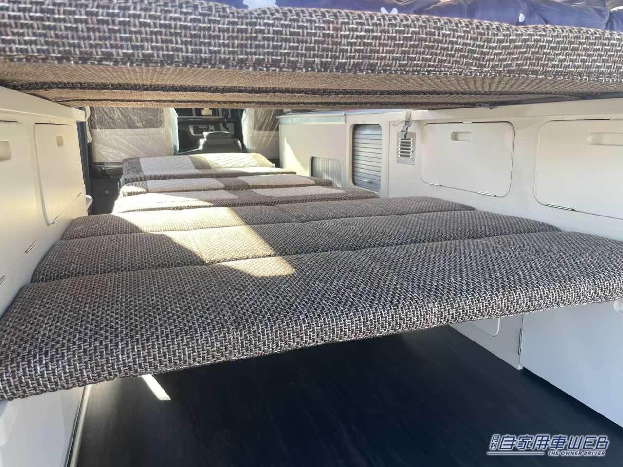 |フラットスペースを最大限に活用したトヨタ ハイエースがベースのキャンパー