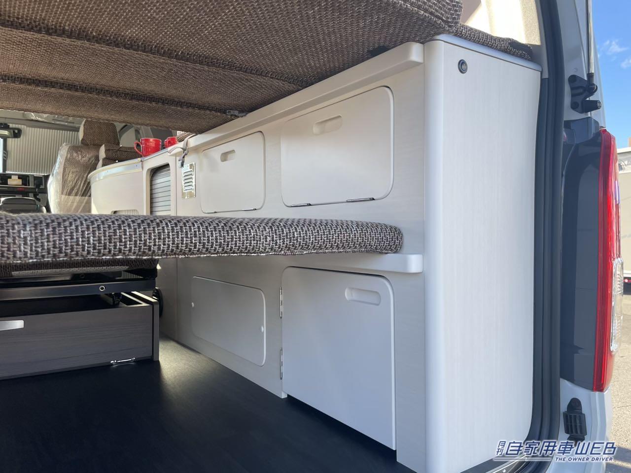 |フラットスペースを最大限に活用したトヨタ ハイエースがベースのキャンパー