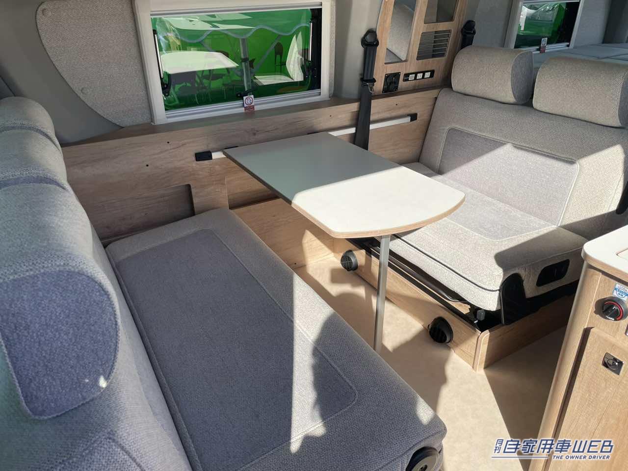 |フラットスペースとボックスシートが同時展開できる便利な車内! トヨタ ハイエースがベースのキャンパー