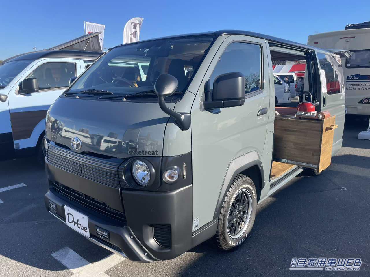 |広い! 便利! しかも雰囲気抜群! 天井まで木材が貼られたトヨタ ハイエースがベースのキャンパー