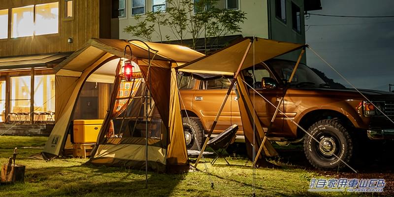 |車の横につけるだけ! アウトドアで大活躍の車用シェルター『カーサイド シリーズ』