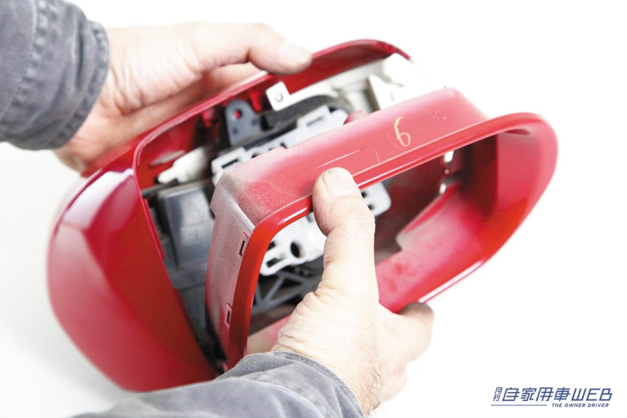 |作業のポイントは塗装クリア層の処理にあり! ボロボロのドアミラー、分解掃除のすゝめ