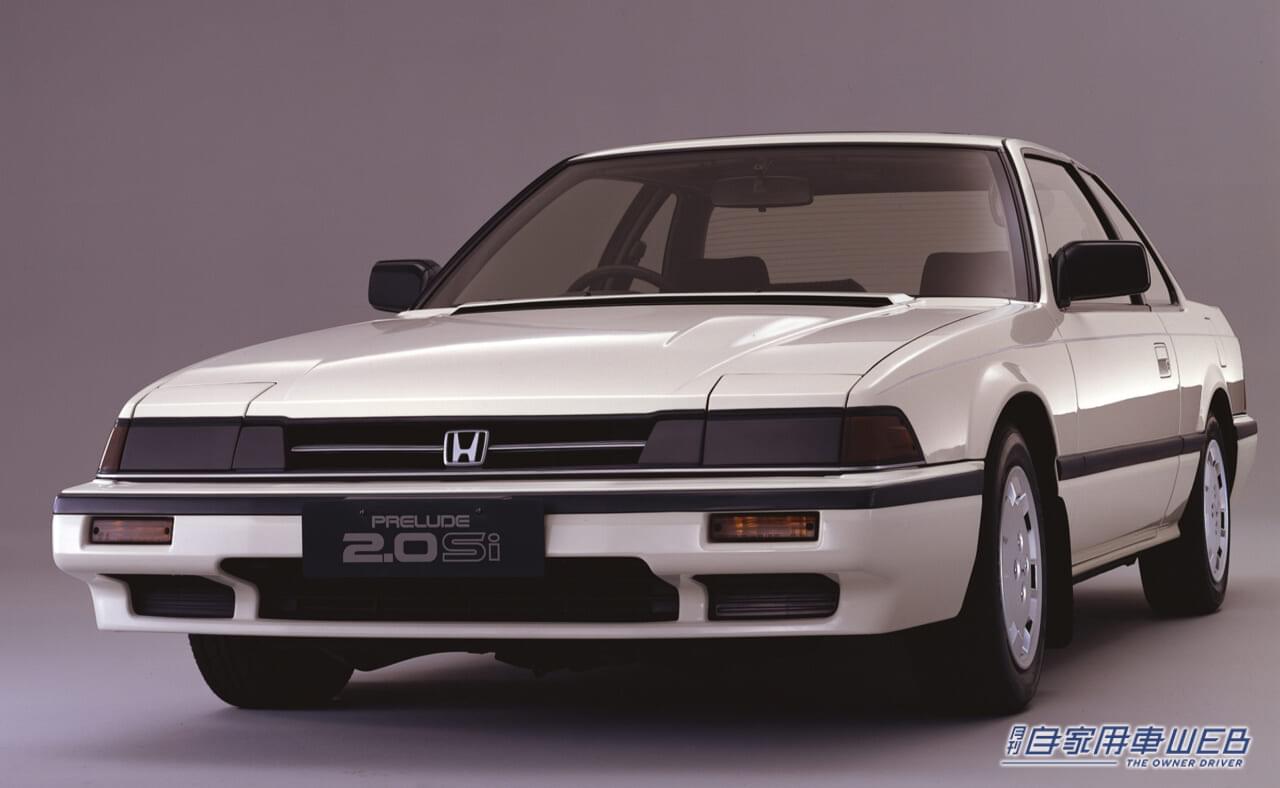 |「オヤジ車って呼ばないで…」衝撃的なルックスだけどセリカやスカイライン、サバンナRX-7と比べると大人っぽい。デートカーとして名を馳せたホンダ・プレリュード(2代目)。