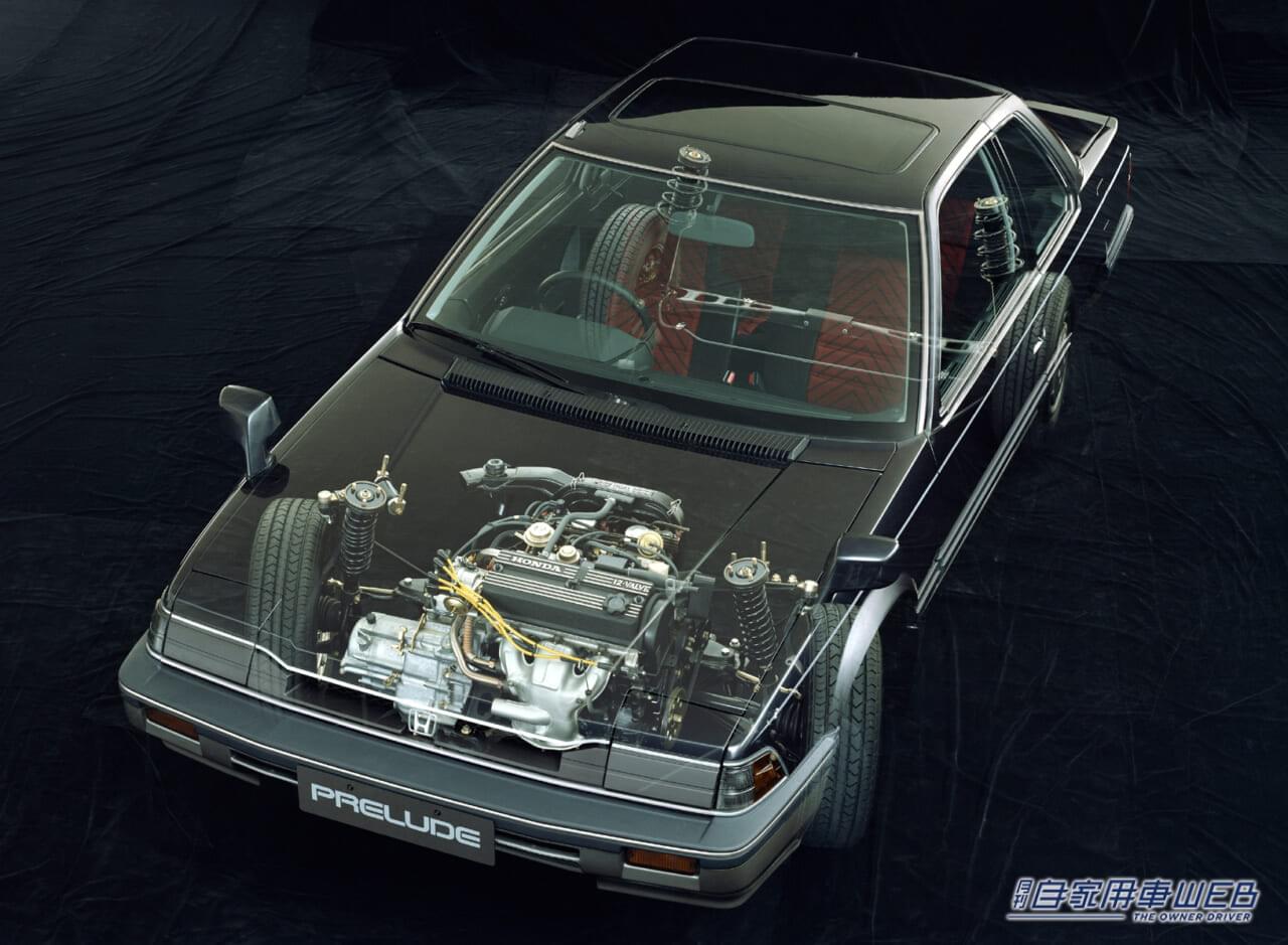 |「オヤジ車って呼ばないで…」衝撃的なルックスだけどセリカやスカイライン、サバンナRX-7と比べると大人っぽい。デートカーとして名を馳せたホンダ・プレリュード(2代目)。