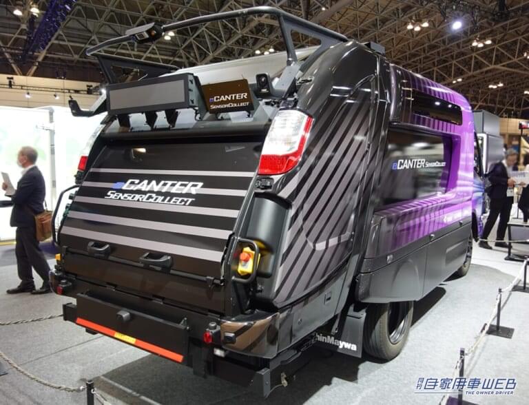 MITSUBISHI FUSO eCanter SensorCollect|「胸キュン…」作業員を自動で追っかける”いじらしい”清掃車:ミツビシふそうeキャンター センサーコレクト【JMSB2024】