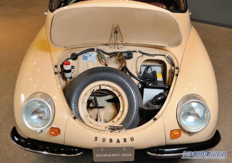 1958 スバル360(増加試作型K-111)|フロントボンネット|「他と同じクルマなんて作らない」スバル開発陣が見せた意地が名車誕生のきっかけに。松下幸之助も購入したスバル360ストーリー