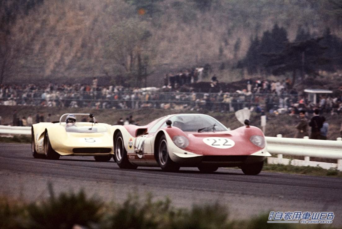 1968年の日本グランプリ|「宿敵ポルシェ」「惨敗の雪辱を果たす…」国産初の本格レーシングカーはテスト中に横転するもとんでもない記録を樹立。決勝レースではついに念願を…